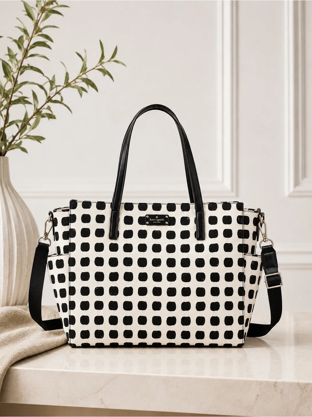 Kate Spade‎ Black and White Polka Dot Tote